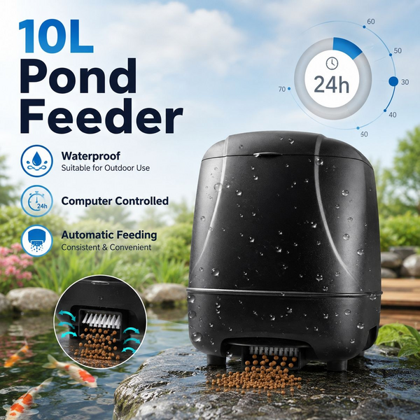10L Automatic Pond Feeder - Programmable Outdoor Fish Feeder