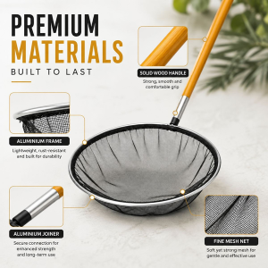 Fish Pond Net 50cm - 2m Total Length, Solid Wood Handle - Image 2