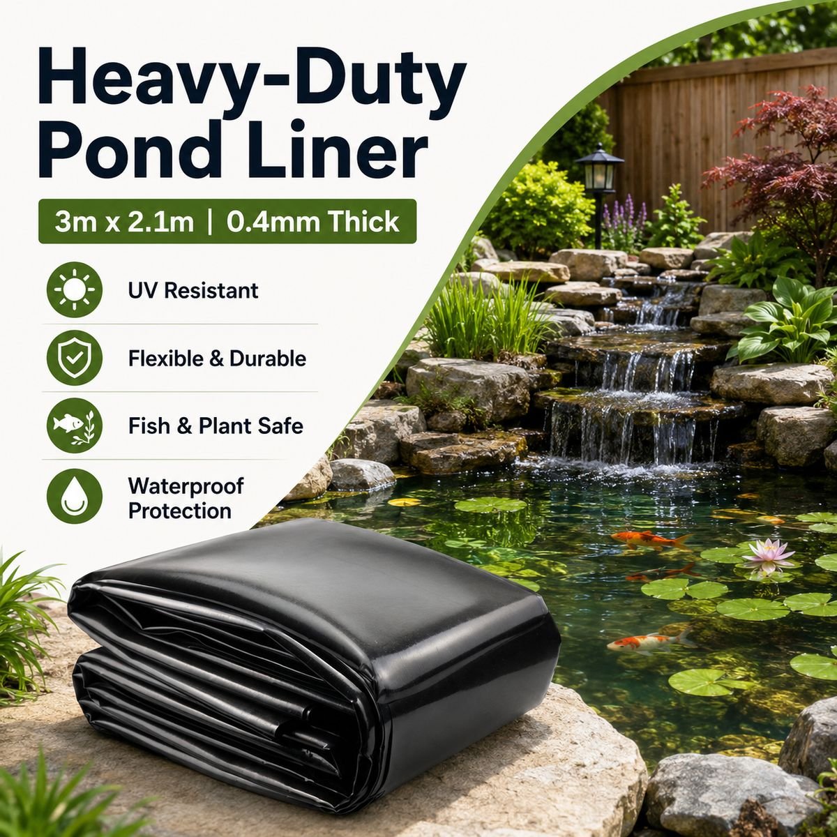 Heavy-Duty Pond Liner 0.4mm - Select Size Variant - Image 2