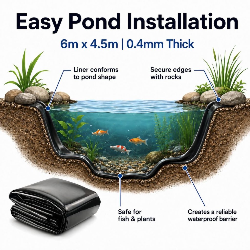 Heavy-Duty Pond Liner 0.4mm - Select Size Variant