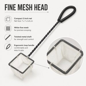 Fine Mesh Aquarium Net With Rubber Coated Handle - Select Size - Image 2