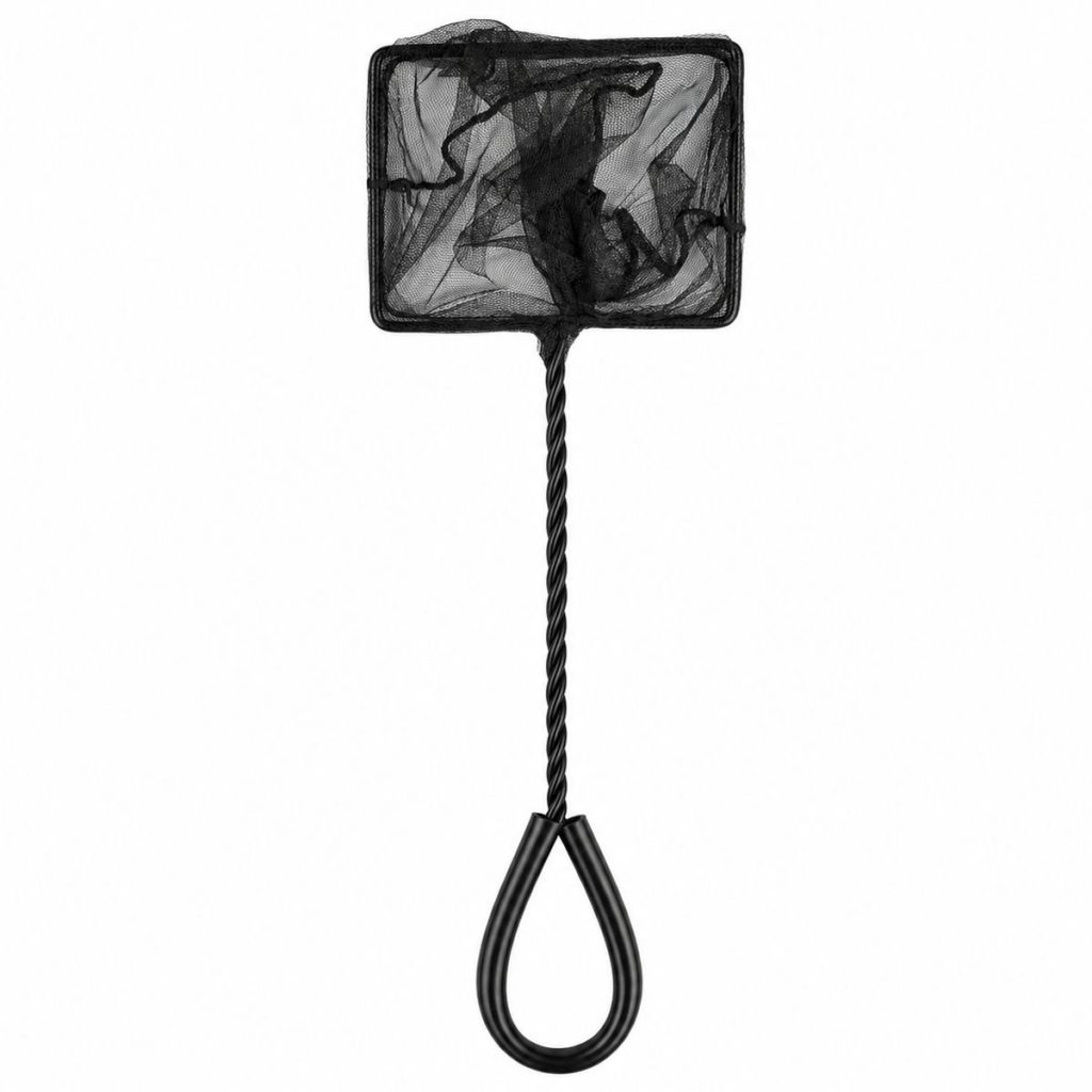 Fine Mesh Aquarium Net With Rubber Coated Handle - Select Size