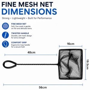 Fine Mesh Aquarium Net With Rubber Coated Handle - Select Size - Image 14