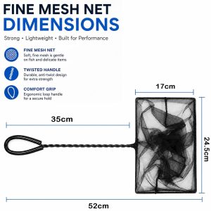 Fine Mesh Aquarium Net With Rubber Coated Handle - Select Size - Image 18