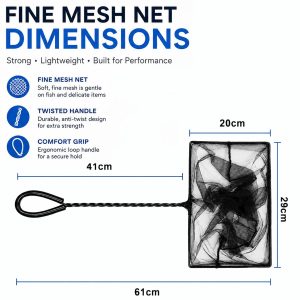 Fine Mesh Aquarium Net With Rubber Coated Handle - Select Size - Image 22