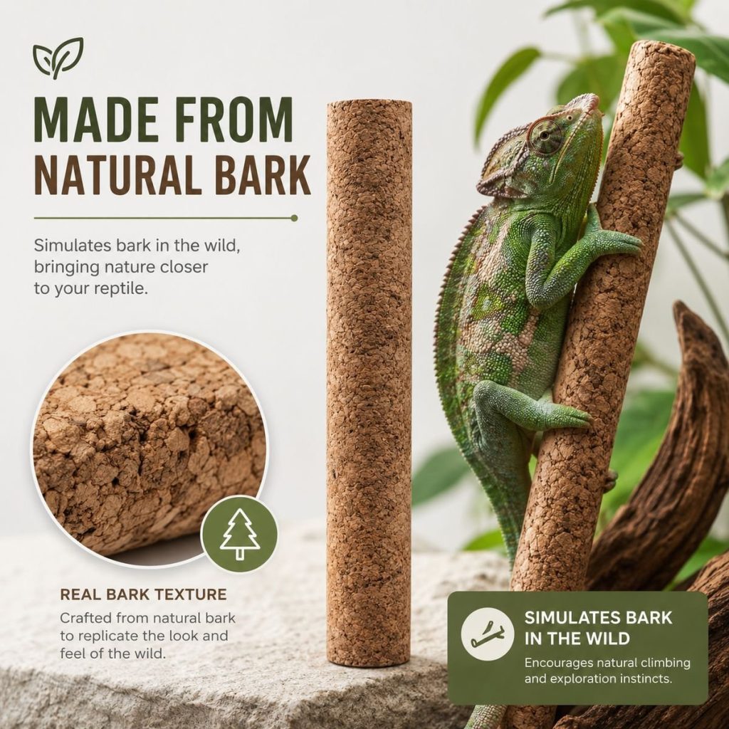 Reptile Climbing Bark Rod 41mm - 300/400/500mm(Select Variant)