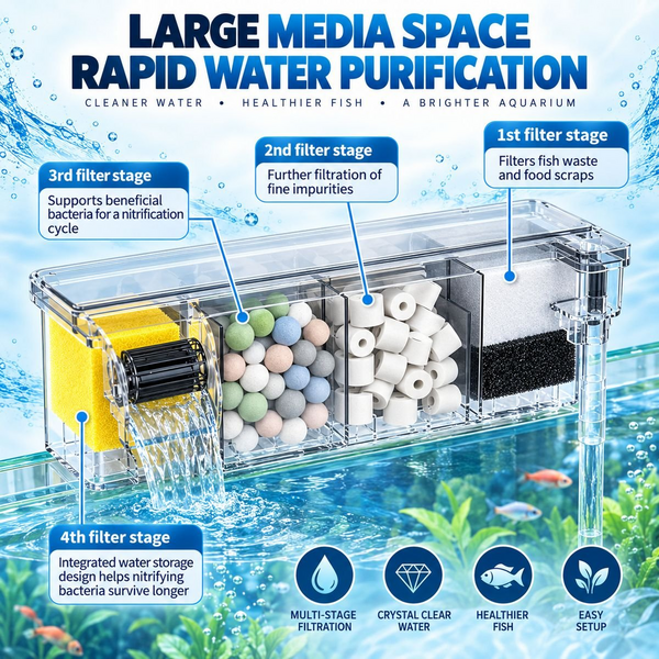 SOBO AQ-17H Hang-On Aquarium Filter 6W 500L/Hr