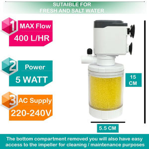 SOBO WP-1300A Internal Aquarium Filter Pump - 5W, 400L/h - Image 3