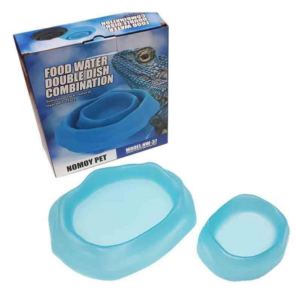 Reptile Food Water Double Dish Combination
