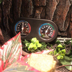 Pet Terrarium Reptile Mini Round Shape Dual Hygrothermograph - 16cm - Image 4