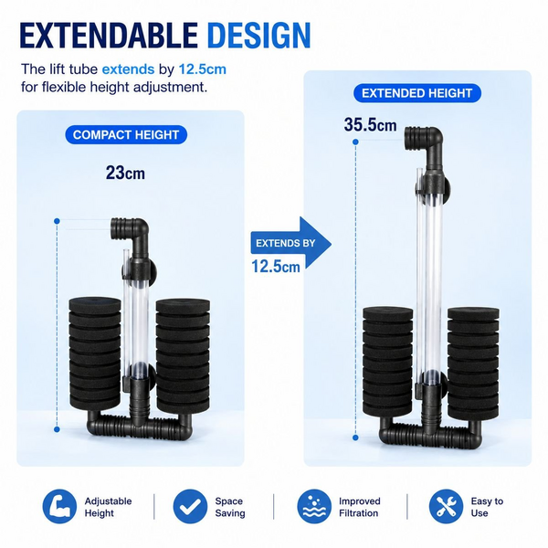 Bio Sponge Filter XY-2822 for Shrimp & Baby Fish Tanks 75L