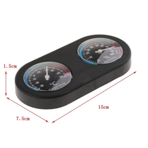 Pet Terrarium Reptile Mini Round Shape Dual Hygrothermograph - 16cm - Image 11