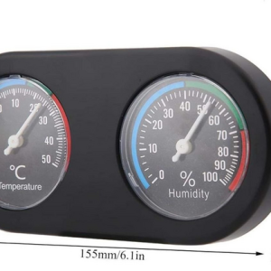 Pet Terrarium Reptile Mini Round Shape Dual Hygrothermograph - 16cm - Image 9