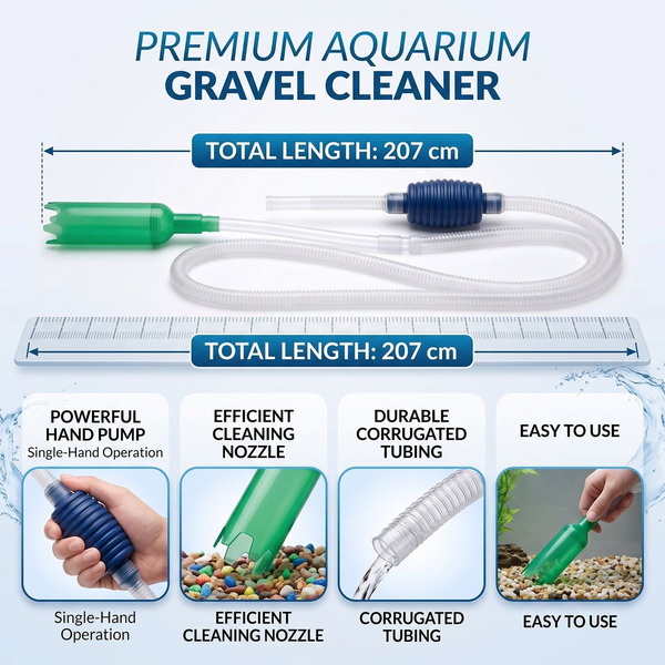 Manual Aquarium Gravel Cleaner & Siphon Pump (207cm)