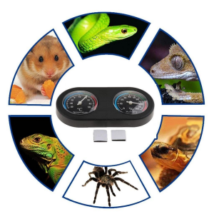Pet Terrarium Reptile Mini Round Shape Dual Hygrothermograph - 16cm - Image 5