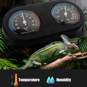 Pet Terrarium Reptile Mini Round Shape Dual Hygrothermograph - 16cm - Image 7